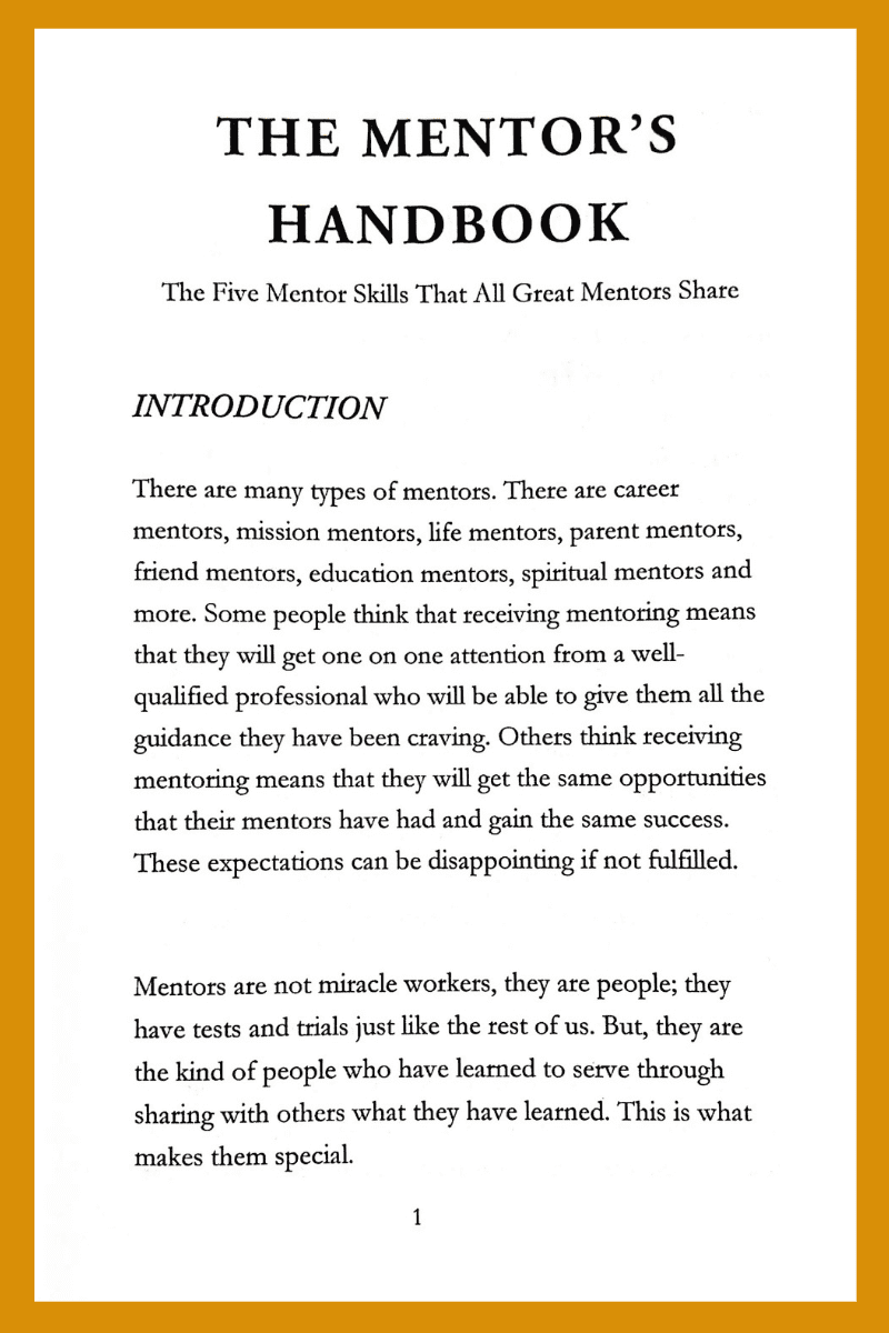 The Mentor’s Handbook by Aneladee Milne