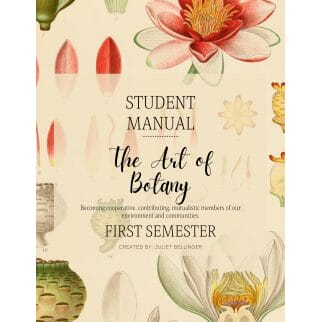 Art of Botany Student Manual Cover Page with floral background.